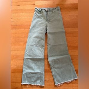 Zara light green marine straight jeans